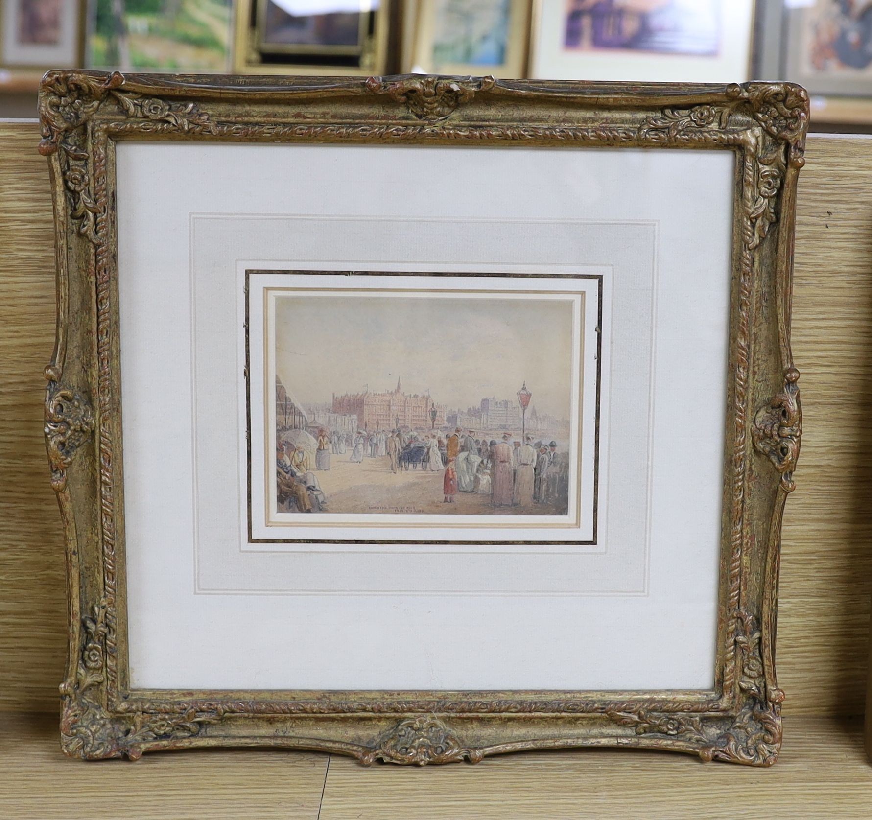 Frederick Edward John Goff (1855-1931), watercolour, 'Brighton from the Pier', signed, 12 x 15.5cm